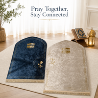 Couple prayer mat set - Couple Prayer Mat Set - Obsidian & Moonlit Kaaba - main product image