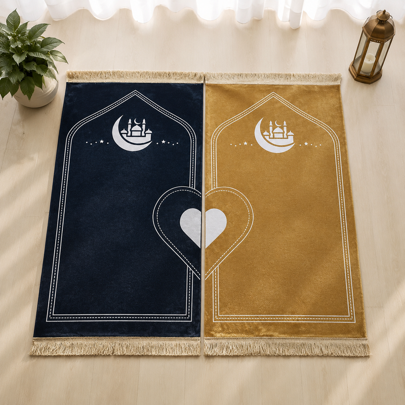 Couple prayer mat set - Couple Prayer Mat Set - Rose & Pearl Gold - main product image