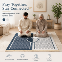Couple prayer mat set - Couple Prayer Mat Set - Navy & Cream Circle - detail view 3