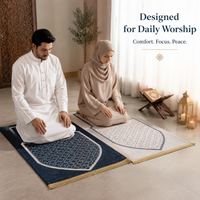 Couple prayer mat set - Couple Prayer Mat Set - Navy & Cream Circle - detail view 4